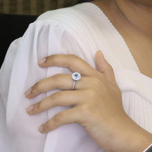 Aqua Bloom Halo Ring