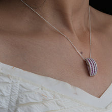 Ruby Stripe Curve Pendant