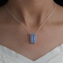 Sapphire Stripe Curve Pendant