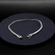 Silver Bar Design White CZ Tennis Bracelet
