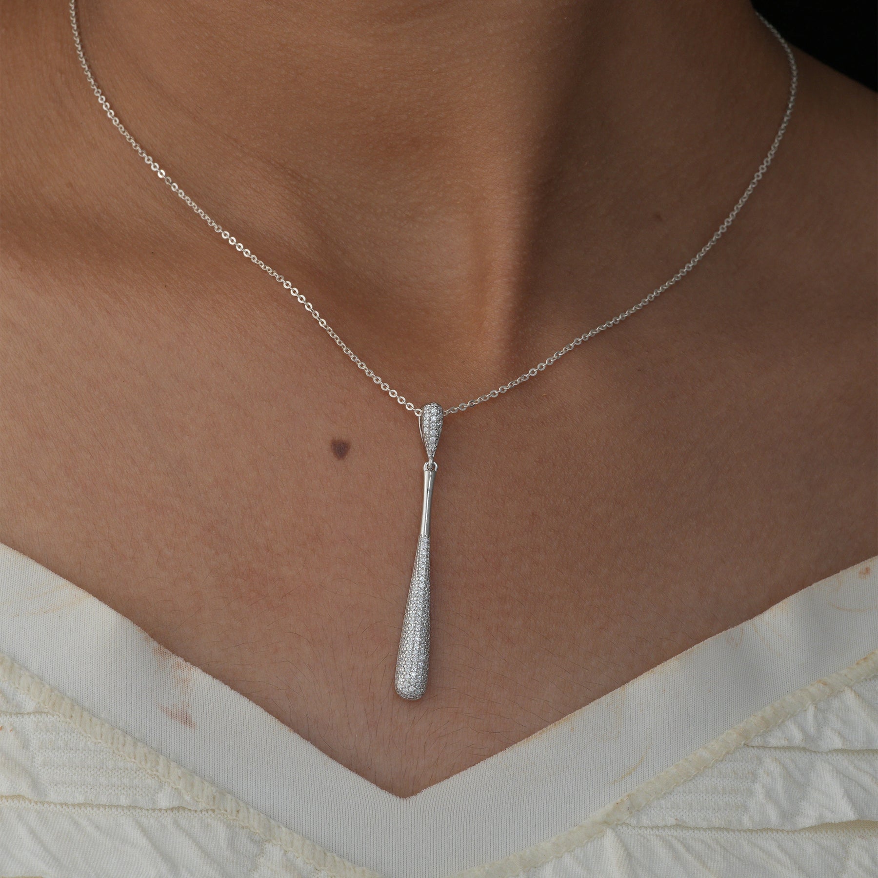 White Teardrop Pendant