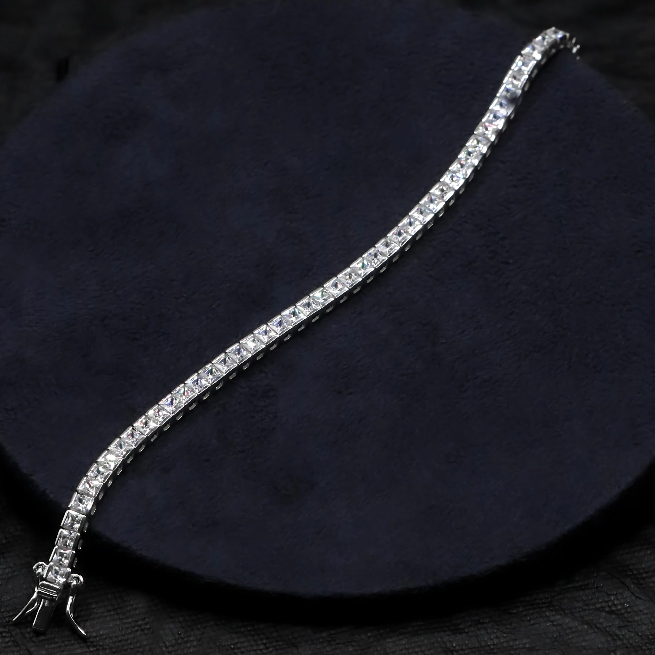 Princess Cut Square Stone Tennis Bracelet