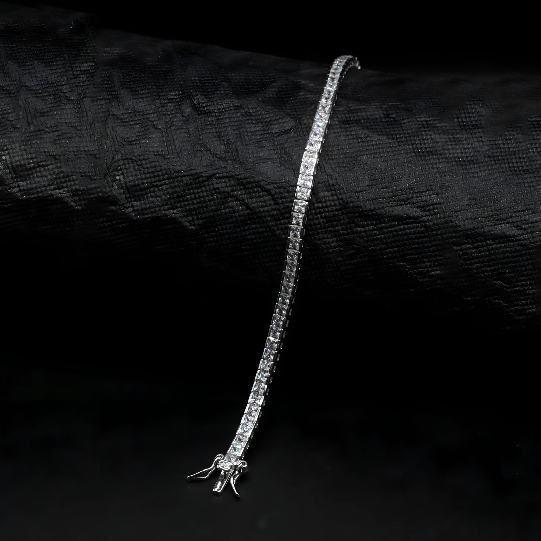 Princess Cut Square Stone Tennis Bracelet