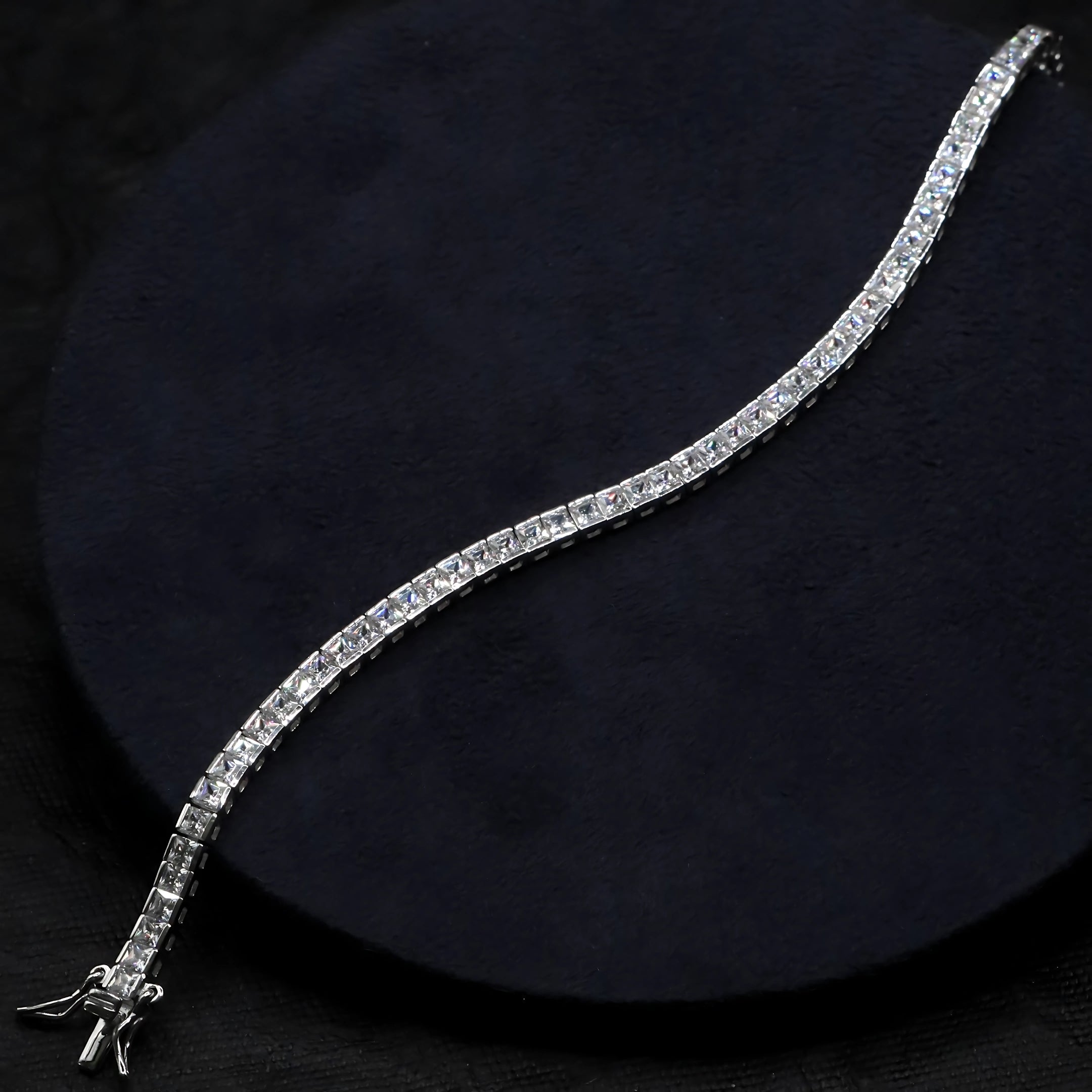 Princess Cut Square Stone Tennis Bracelet