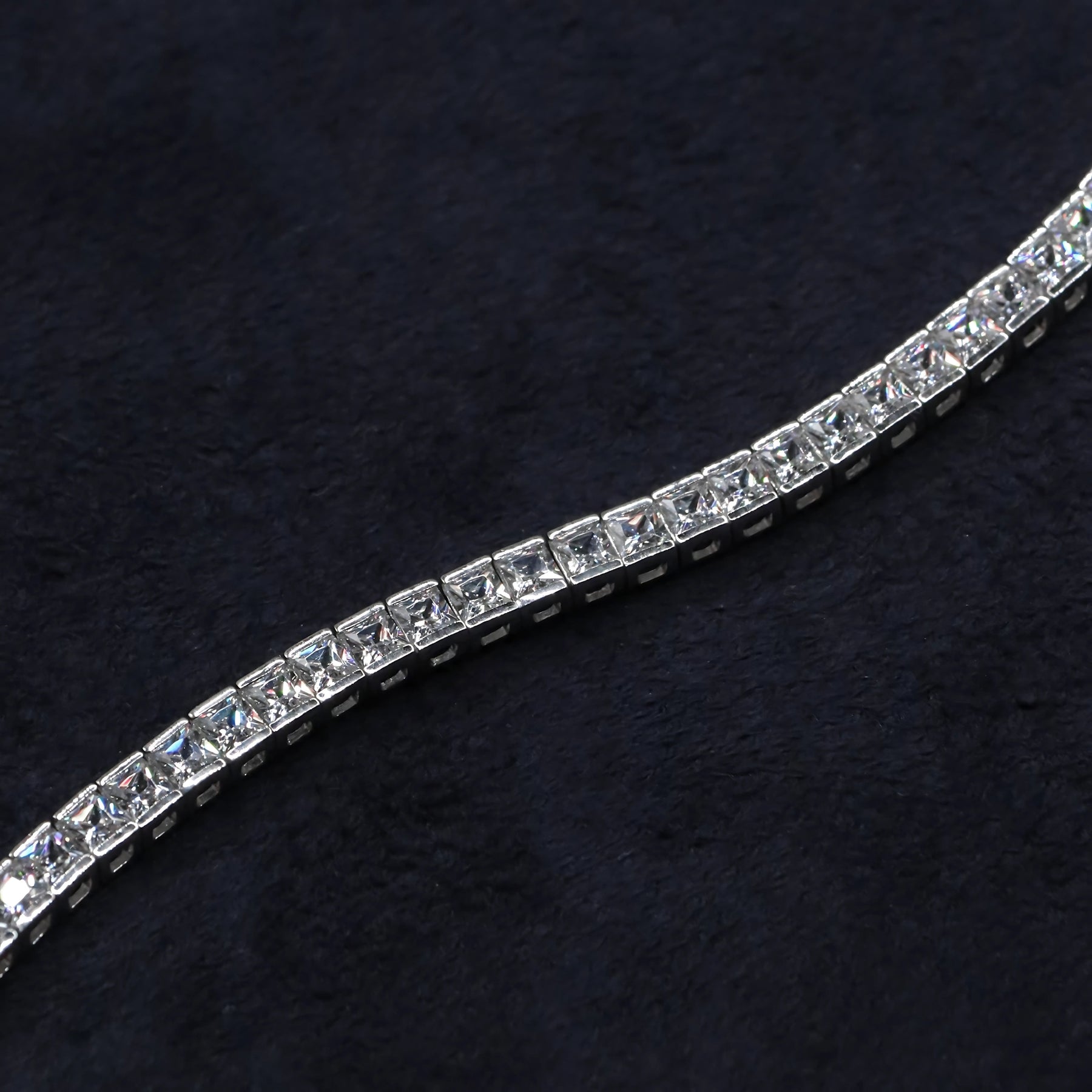 Princess Cut Square Stone Tennis Bracelet