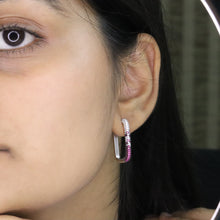 Ruby Ombre Pavé Hoop Earrings