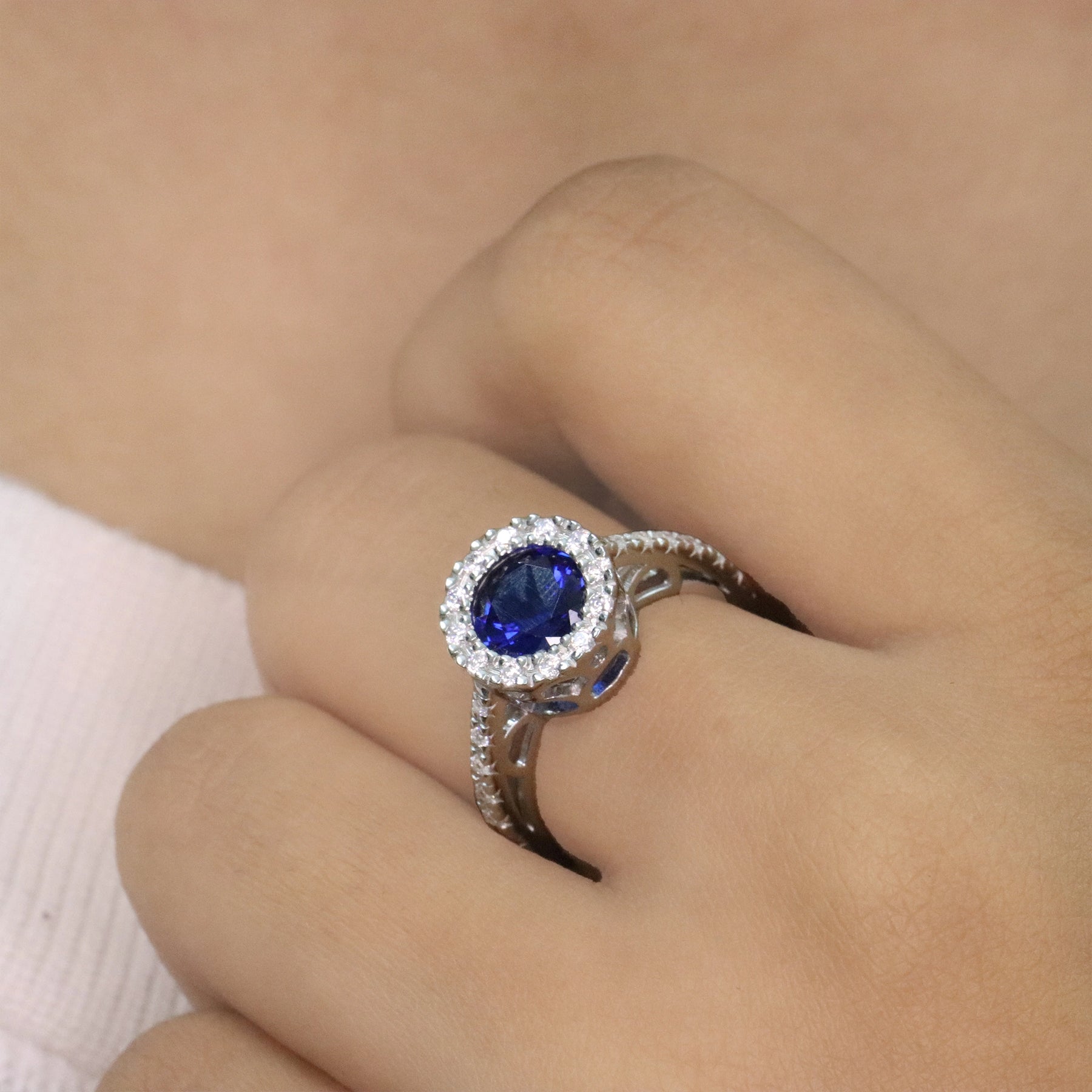 Midnight Bloom Halo Ring
