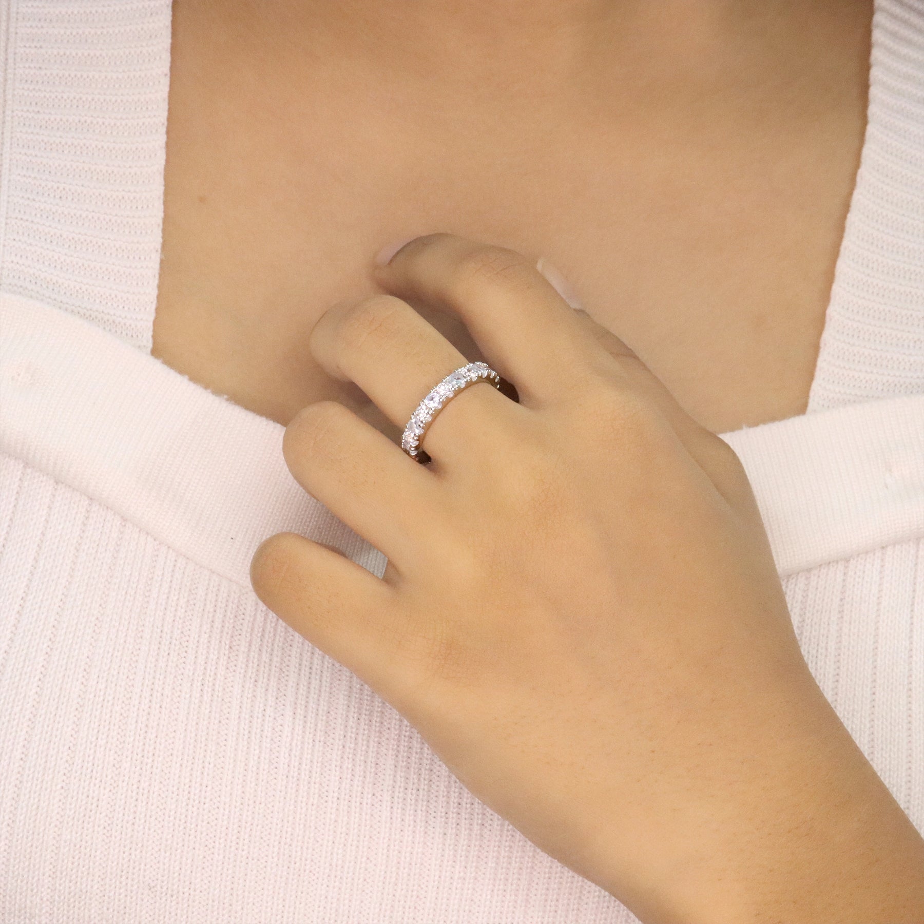 Aqua Eternity Ring Band