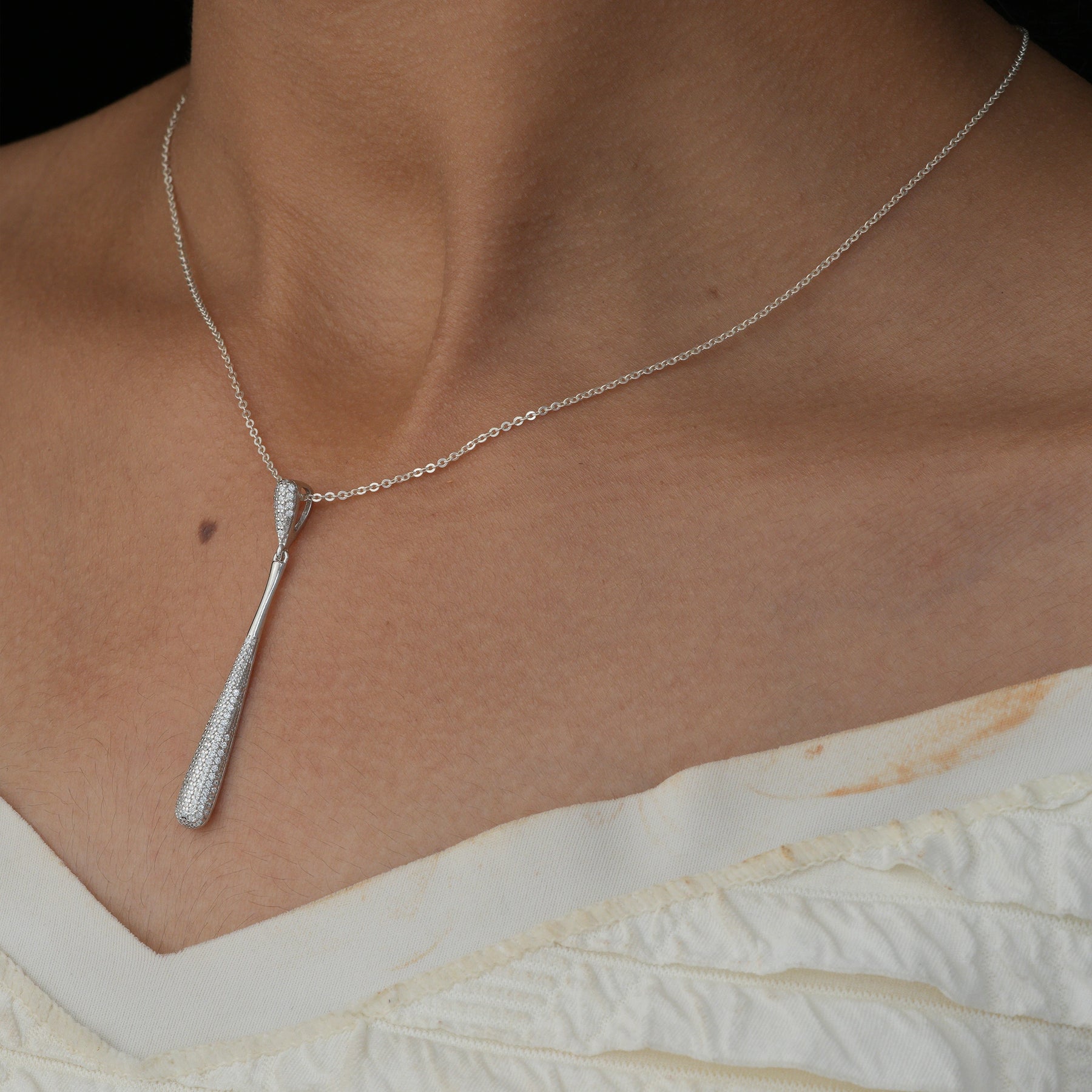 White Teardrop Pendant