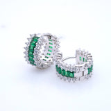 Emerald Huggie Hoop Earrings