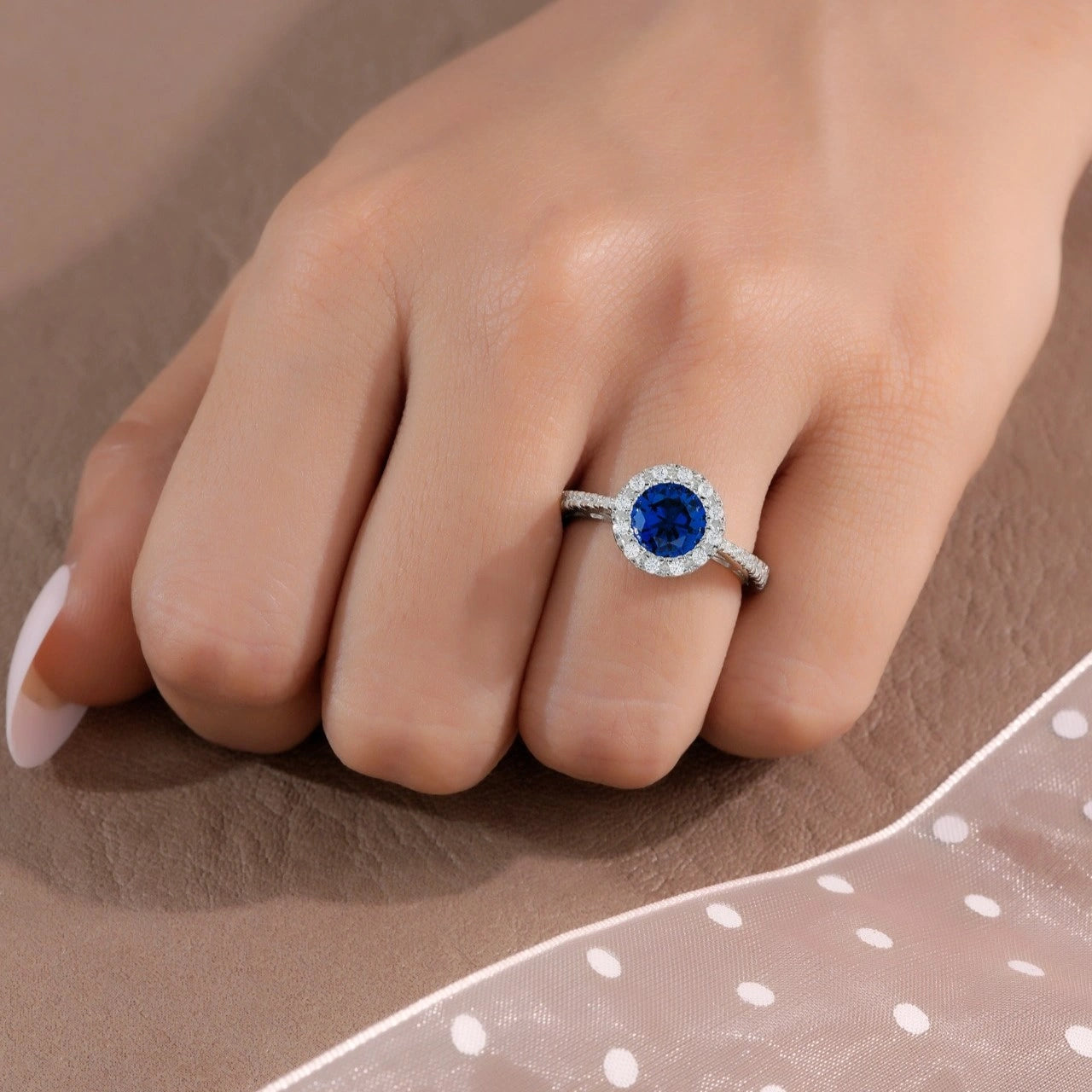 Midnight Bloom Halo Ring