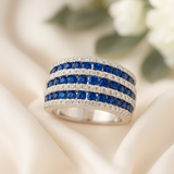 Sapphire Prestige Row Channel Ring