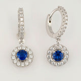 Sapphire Celestia Halo Earrings