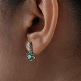 Emerald Flower Cluster Drop Earrings