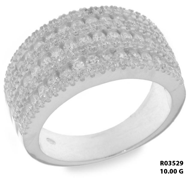 White Prestige Row Channel Ring