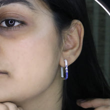 Sapphire Ombre Pavé Hoop Earrings