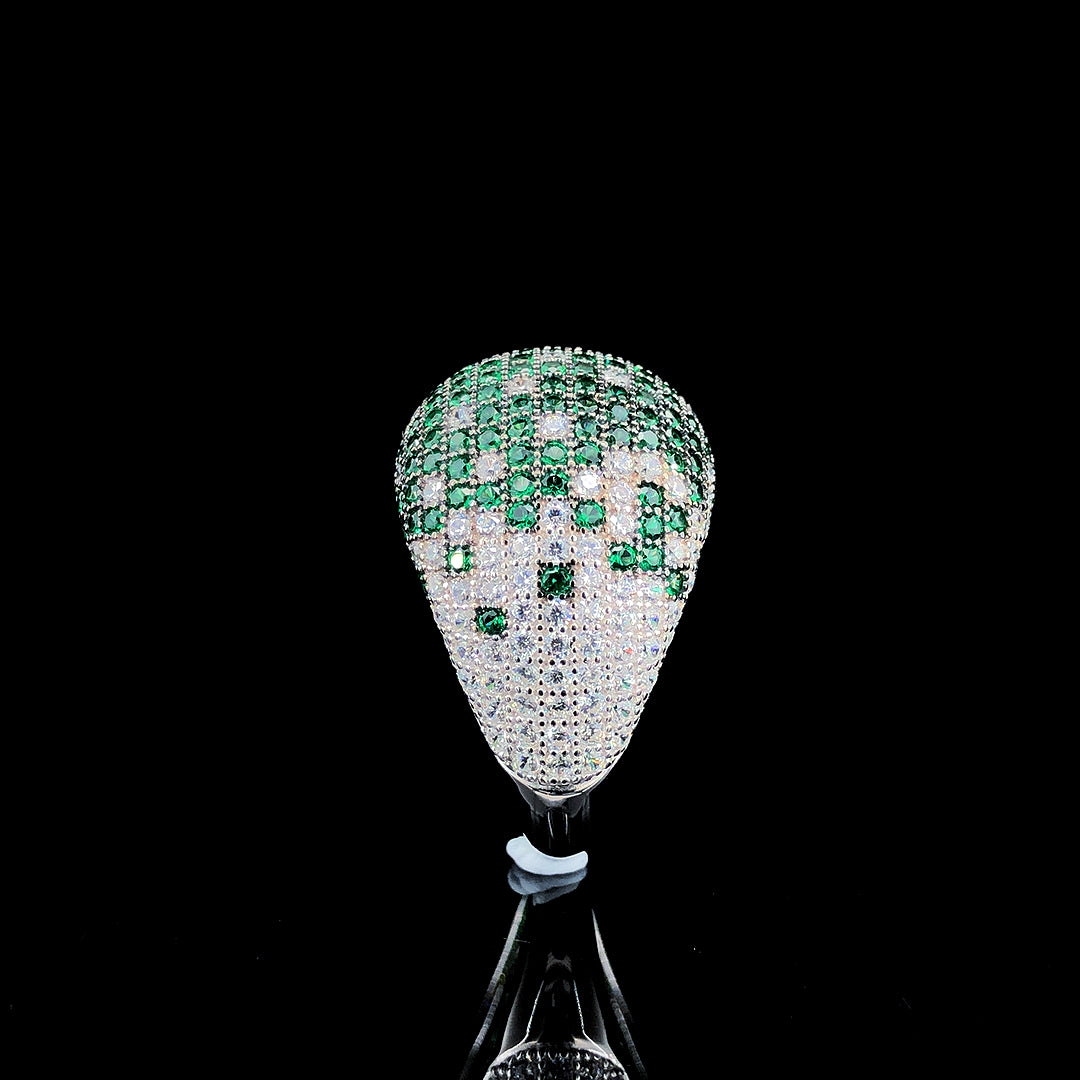 Emerald Dome Pavé Cocktail Ring
