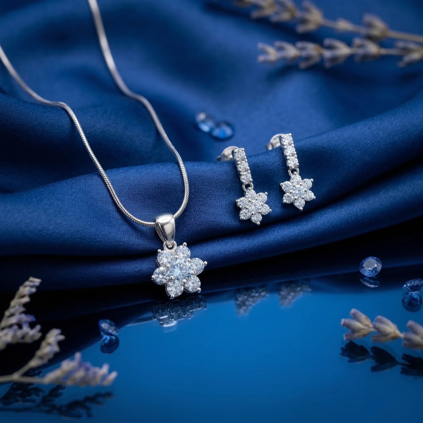 Aqua Blossom Floral Set