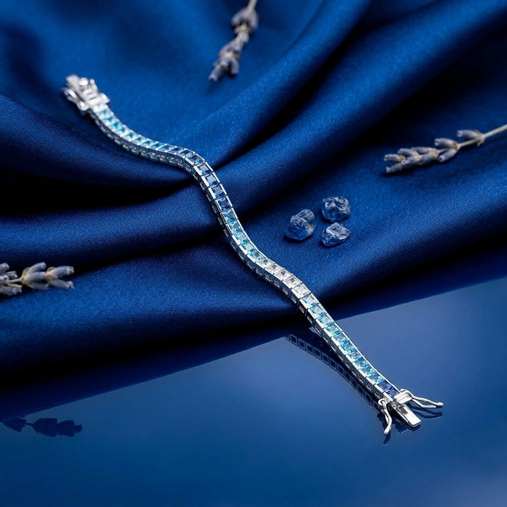 Blue Sapphire Gradient Tennis Bracelet
