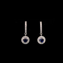 Sapphire Celestia Halo Earrings