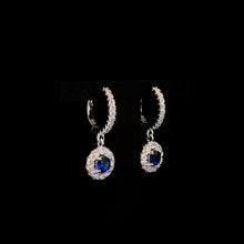Sapphire Celestia Halo Earrings