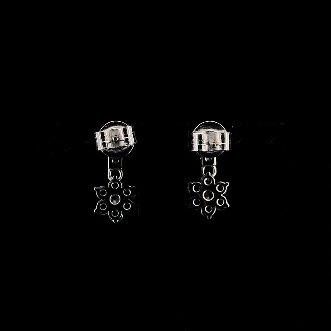 Aqua Flower Cluster Drop Earrings