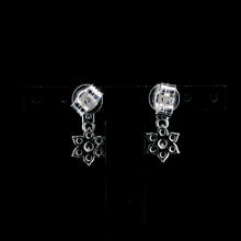 Ruby Flower Cluster Drop Earrings