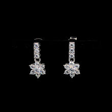 White Flower Cluster Drop Earrings