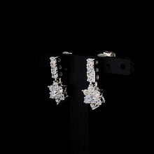 White Flower Cluster Drop Earrings