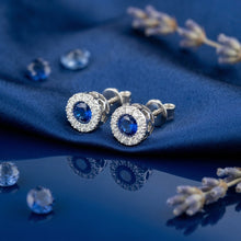 Sapphire Halo Stud Earrings