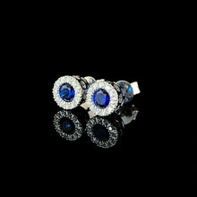Sapphire Halo Stud Earrings