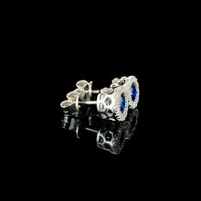 Sapphire Halo Stud Earrings