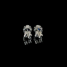 Sapphire Halo Stud Earrings