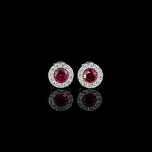 Ruby Halo Stud Earrings