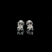 Ruby Halo Stud Earrings