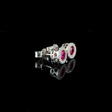 Ruby Halo Stud Earrings