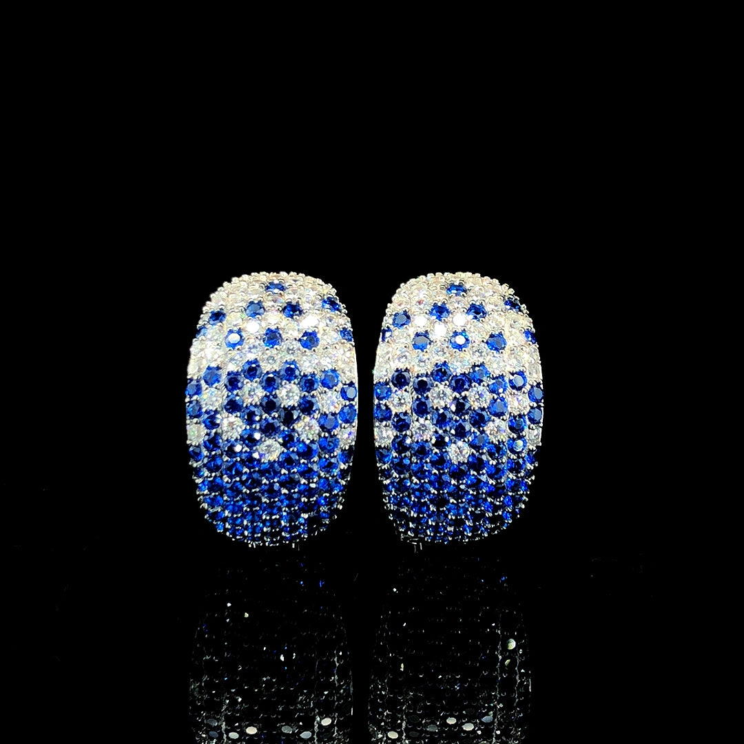Sapphire Gradient Pavé Dome Earring