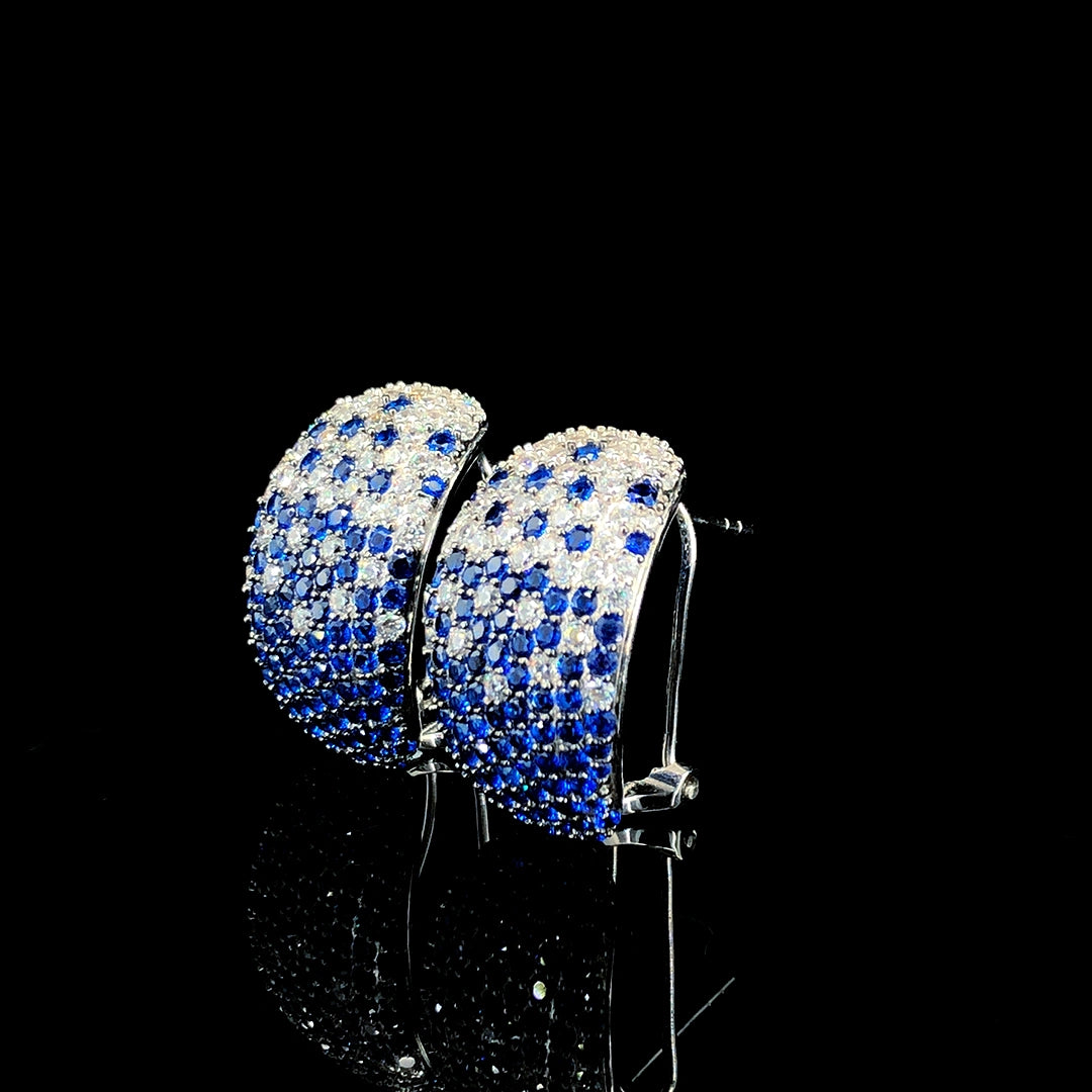 Sapphire Gradient Pavé Dome Earring