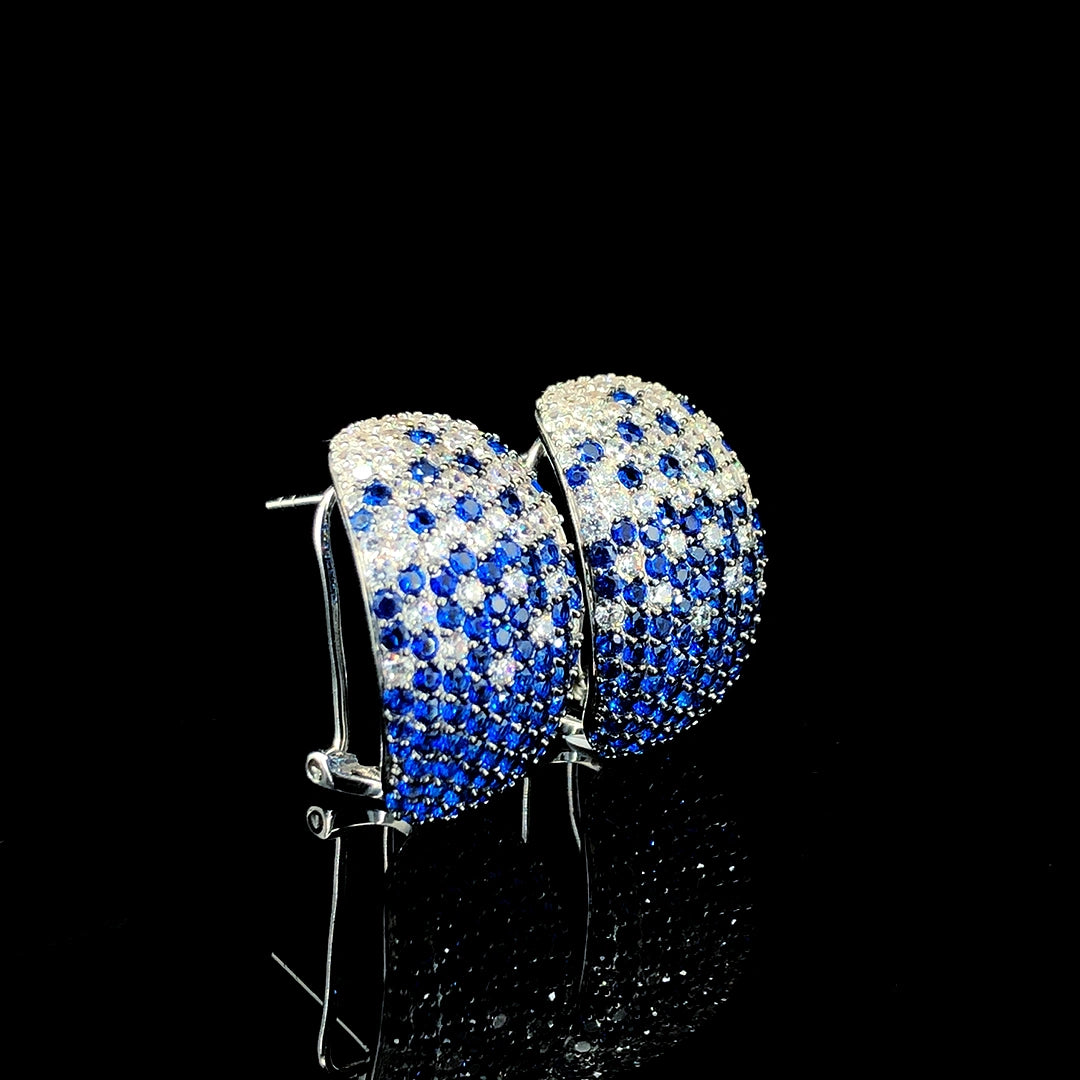 Sapphire Gradient Pavé Dome Earring