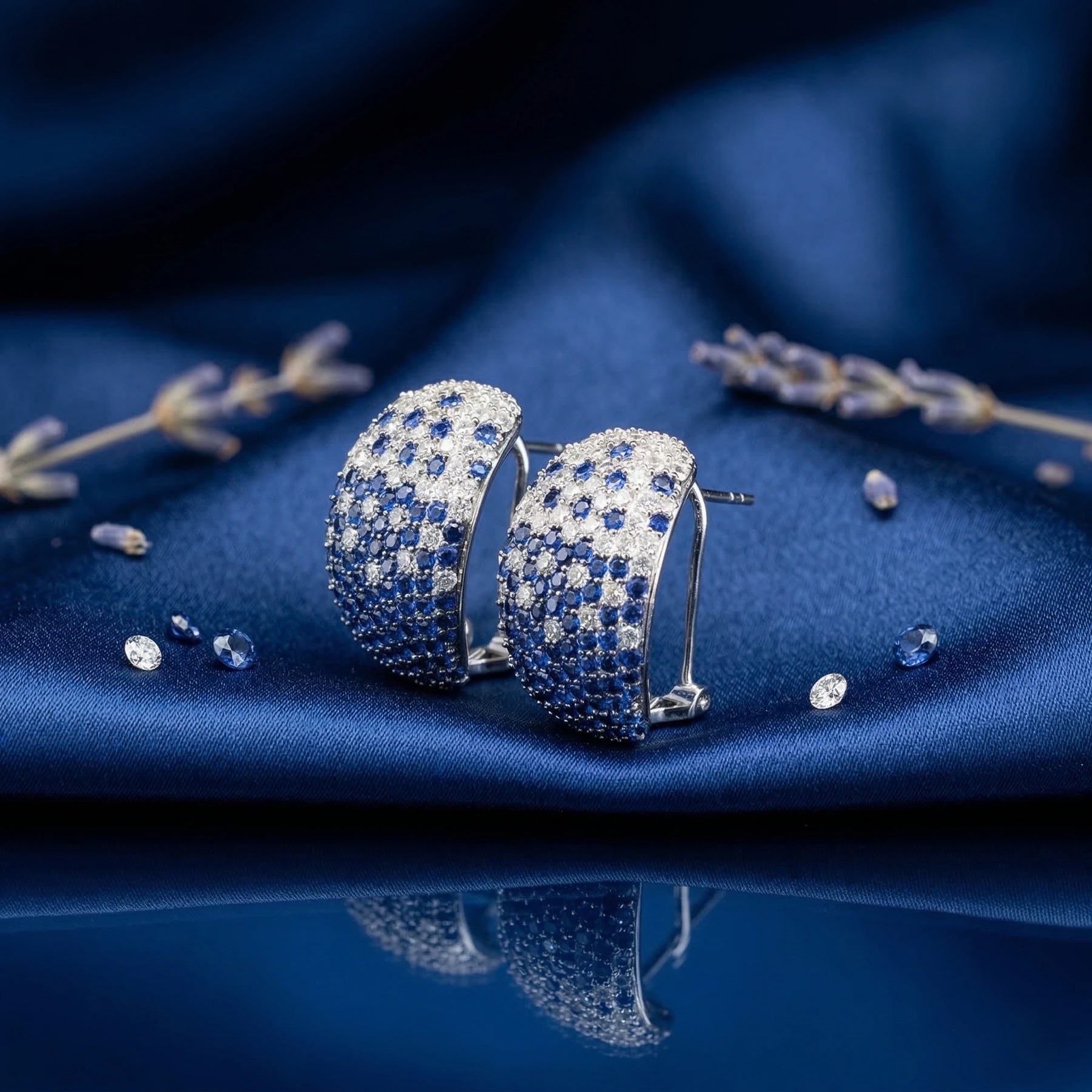 Sapphire Gradient Pavé Dome Earring