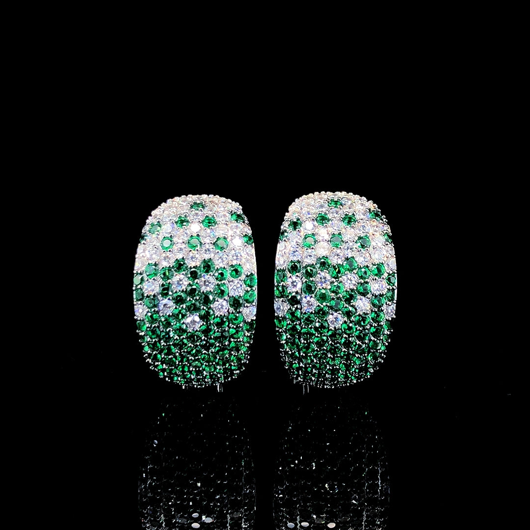 Emerald Gradient Pavé Dome Earring