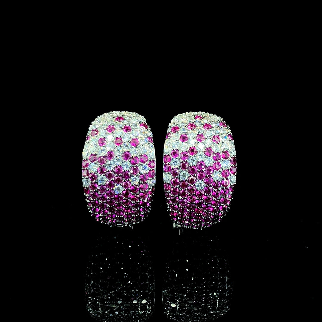 Ruby Gradient Pavé Dome Earring