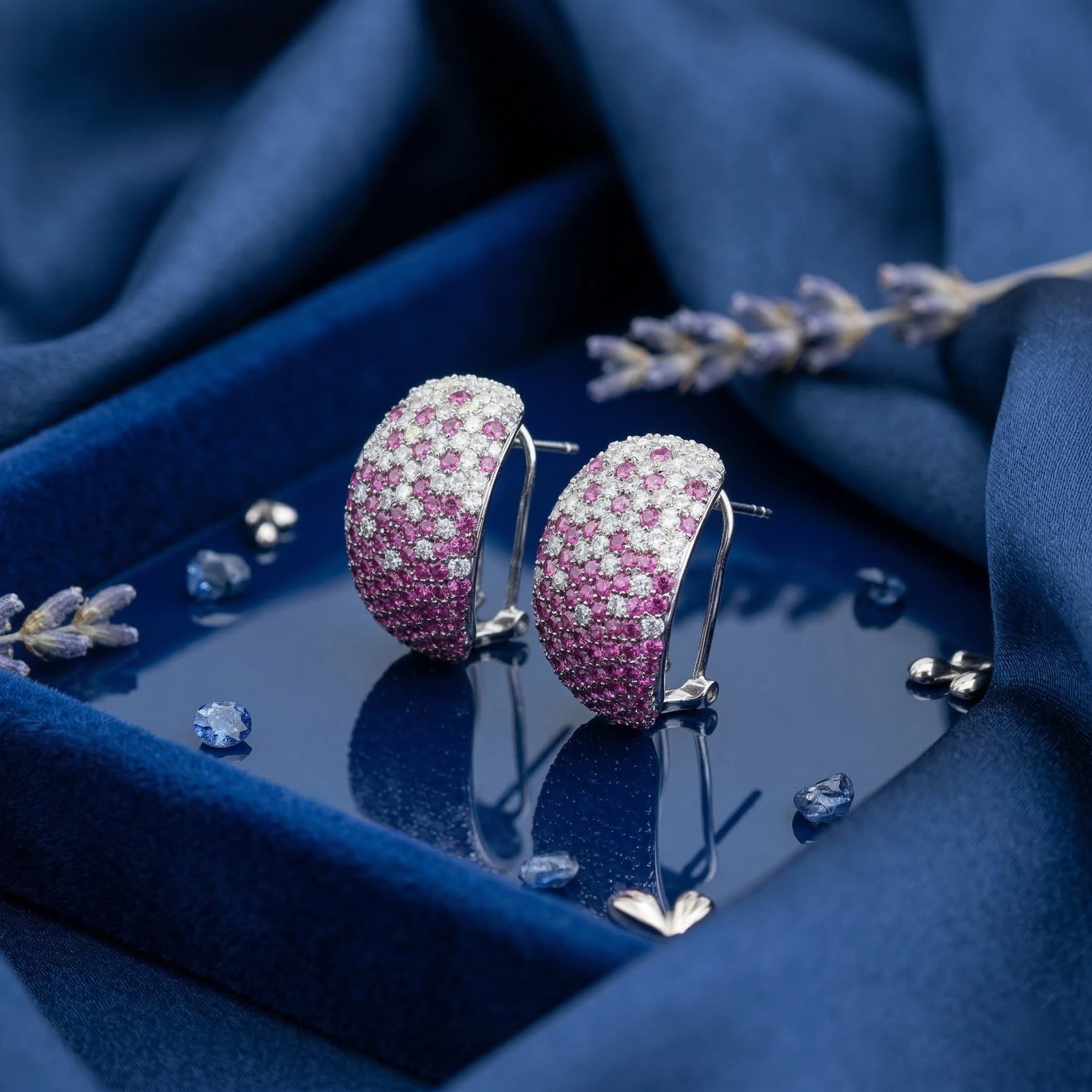 Ruby Gradient Pavé Dome Earring