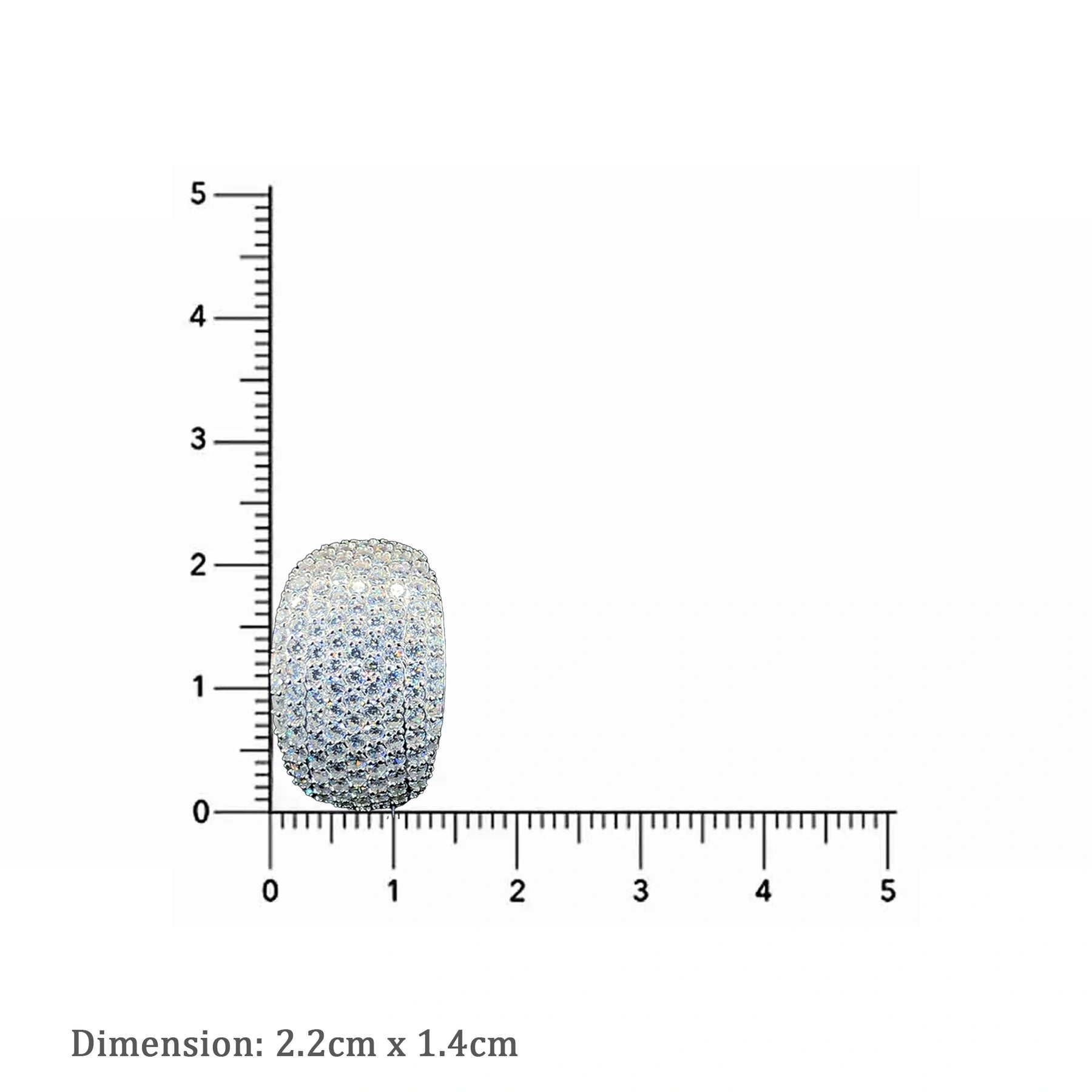 White Pavé Dome Earring