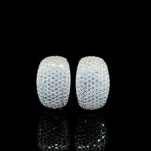 White Pavé Dome Earring