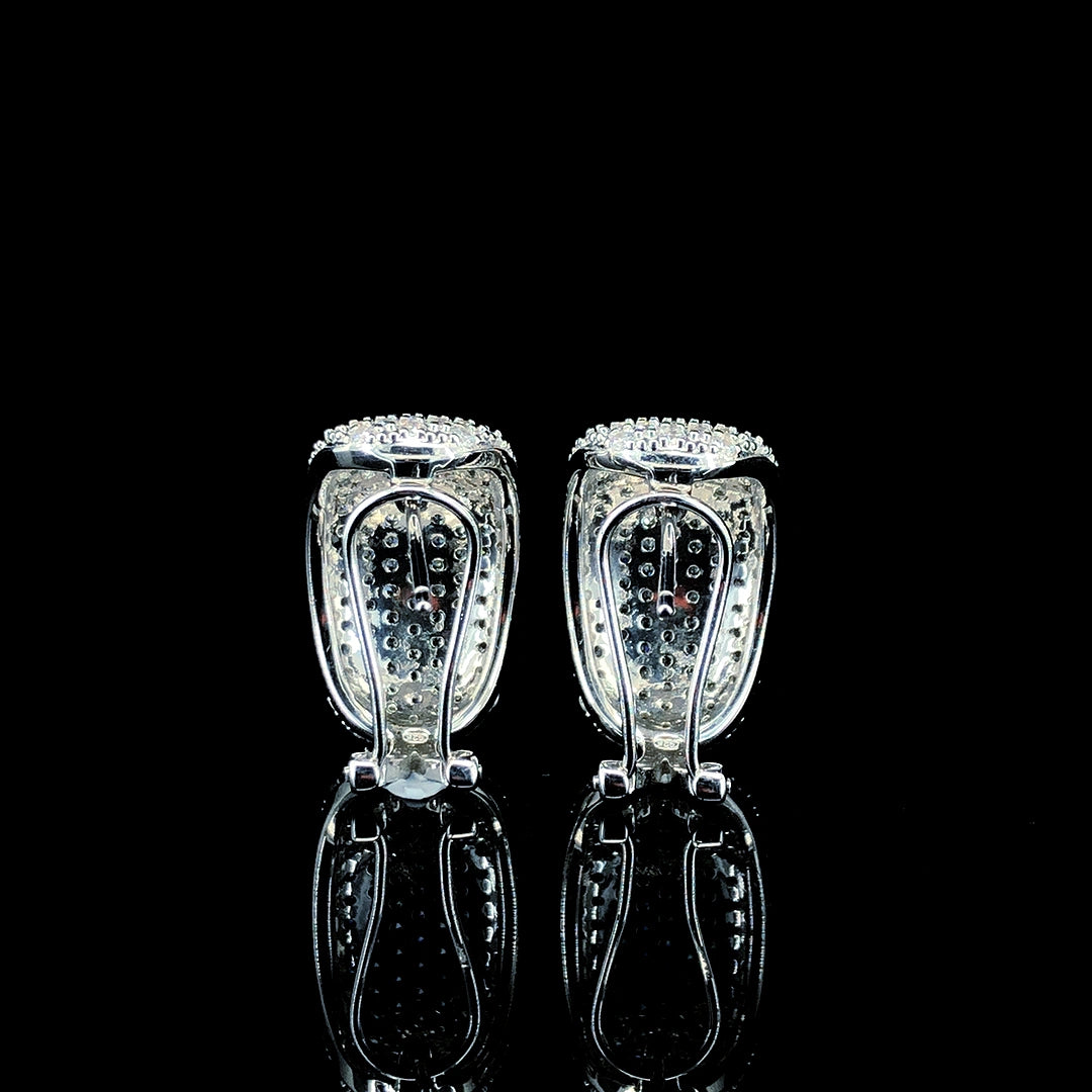 White Pavé Dome Earring