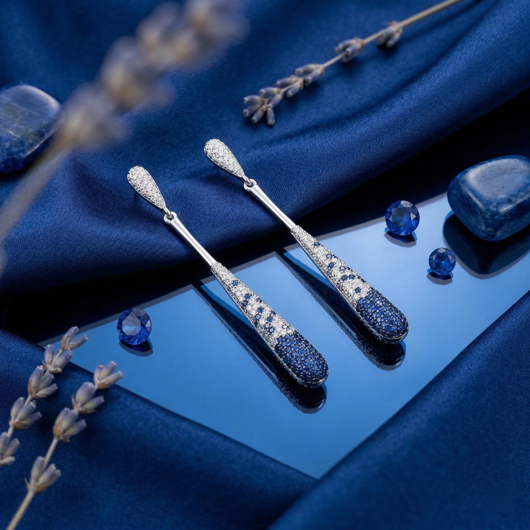 Sapphire Blue Teardrop Earrings