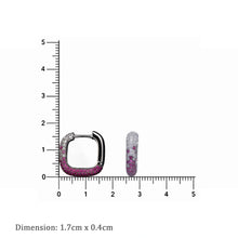 Ruby Pavé Huggie Square Hoop Earrings