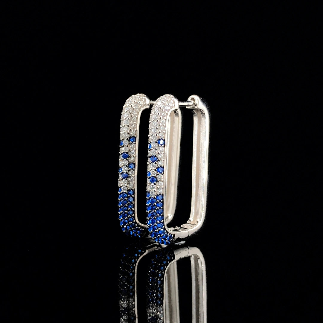Sapphire Ombre Pavé Hoop Earrings