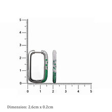 Emerald Ombre Pavé Hoop Earrings